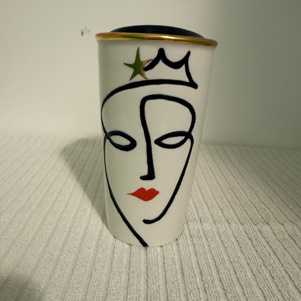 Starbucks White and Black Artistic Face Tumbler